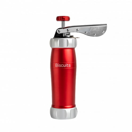 MARCATO Ιταλίας Μπισκοτομηχανή Design 2 Επιπέδων 5.5x5.5x21cm με 20 Κεφαλές για Μπισκότα Ανοδιωμένο Αλουμίνιο Κόκκινο