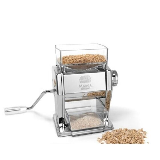 MARCATO Ιταλίας MARGA MULINO Μηχανή Αλέσεως Δημητριακών και Παραγωγής Αλευριού 16x14x22cm Επιχρωμιωμένο Ατσάλι Βάρος 3.62kg