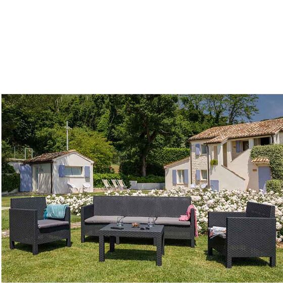 TOOMAX ITALY Καθιστικό-Σαλόνι Κήπου 5 Ατόμων + Τραπέζι Κήπου Πολυπροπυλένιο Rattan Ανθρακί PENELOPE 5 SEATS