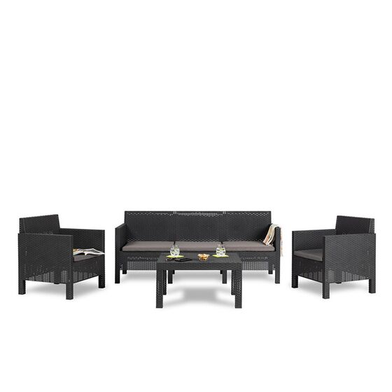 TOOMAX ITALY Καθιστικό-Σαλόνι Κήπου 5 Ατόμων + Τραπέζι Κήπου Πολυπροπυλένιο Rattan Ανθρακί PENELOPE 5 SEATS