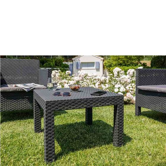 TOOMAX ITALY Καθιστικό-Σαλόνι Κήπου 2 Ατόμων + Τραπέζι Κήπου Πολυπροπυλένιο Rattan Ανθρακί PENELOPE 2 SEATS