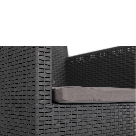 TOOMAX ITALY Καθιστικό-Σαλόνι Κήπου 2 Ατόμων + Τραπέζι Κήπου Πολυπροπυλένιο Rattan Ανθρακί PENELOPE 2 SEATS