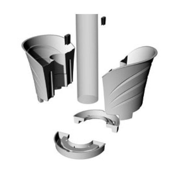 Γλάστρα Ημικυκλική Κρεμαστή Τοίχου ή Κολώνας 34.5x19x30cm Πλαστική 10lt Σετ 2τμχ Ανθρακί TULIPANO BAMA Ιταλίας