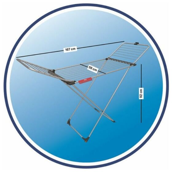 VILEDA Απλώστρα Ρούχων 100% Αλουμινίου 167x56x117cm 3φυλλη MAX Άπλωμα 20m Βάρος 2.22kg ALUMINIUM 100 Γερμανίας