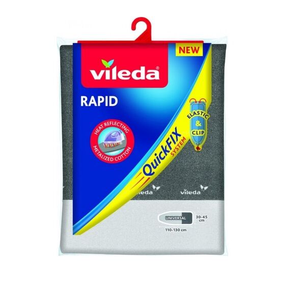 VILEDA Σιδερόπανο με Διπλό Υπόστρωμα Τριπλή Μεταλλική Επίστρωση για το Σίδερο RAPID QUICK FIX για Σιδερώστρες με Επιφάνεια Σιδερώματος 110-130x30-45cm
