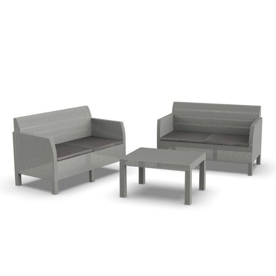 TOOMAX ITALY Καθιστικό-Σαλόνι Κήπου 4 Ατόμων 2 Καναπέδες + Τραπέζι Κήπου Πολυπροπυλένιο Rattan Γκρι Καφέ (Taupe) MATILDE SPECIAL 4 SEATS