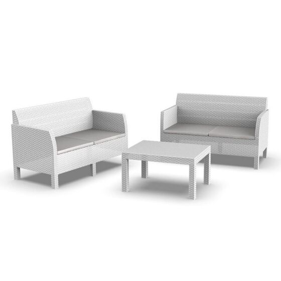 TOOMAX ITALY Καθιστικό-Σαλόνι Κήπου 4 Ατόμων 2 Καναπέδες + Τραπέζι Κήπου Πολυπροπυλένιο Rattan Λευκό MATILDE SPECIAL 4 SEATS