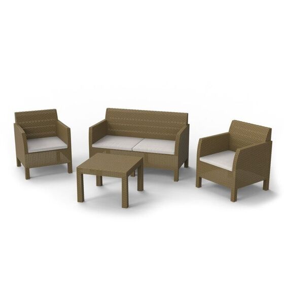 TOOMAX ITALY Καθιστικό-Σαλόνι Κήπου 4 Ατόμων + Τραπέζι Κήπου Πολυπροπυλένιο Rattan Cappuccino MATILDE 4 SEATS