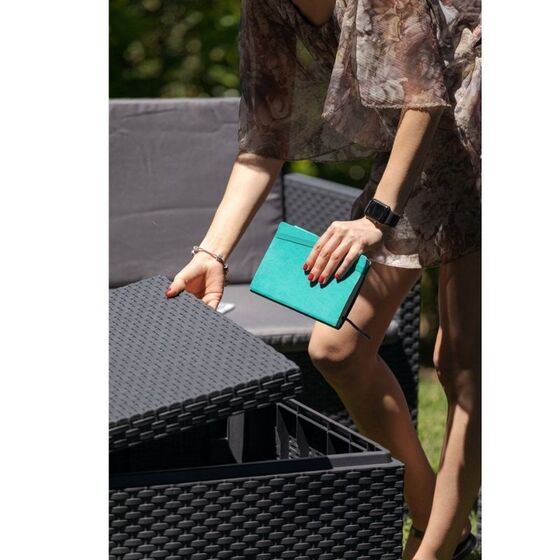 TOOMAX ITALY Καθιστικό-Σαλόνι Κήπου 5 Ατόμων + Τραπέζι Κήπου με Αποθηκευτικό Χώρο Πολυπροπυλένιο Rattan Ανθρακί AURELIA 5 SEATS