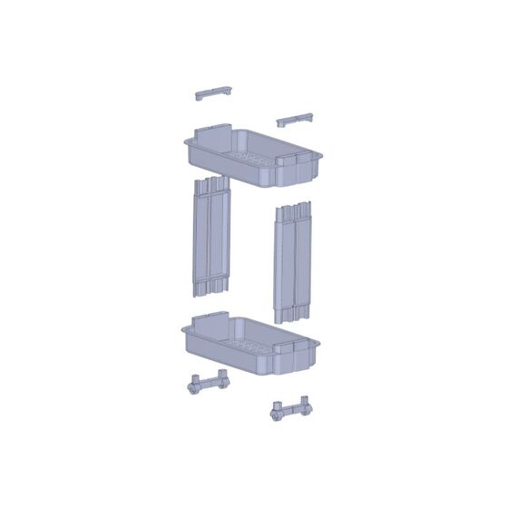 Τρόλεϊ Κουζίνας/Μπάνιου 37.5x23x45cm Πλαστικό 2όροφο με Ρόδες Λευκό