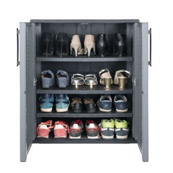 ARTPLAST Ιταλίας Παπουτσοθήκη-Ντουλάπα 68x37x84cm με 3 Ράφια-4Αποθηκευτικούς Χώρους 10kg Μεταλλικούς STRONG Μεντεσέδες Γκρι Σκούρο EASYLINE