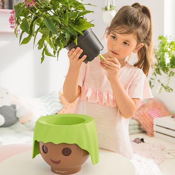 LECHUZA OJO PLAYMOBIL Γλάστρα/Κασπώ 21x21x15.75cm Αυτοποτιζόμενη RAVEN BLACK Γερμανίας