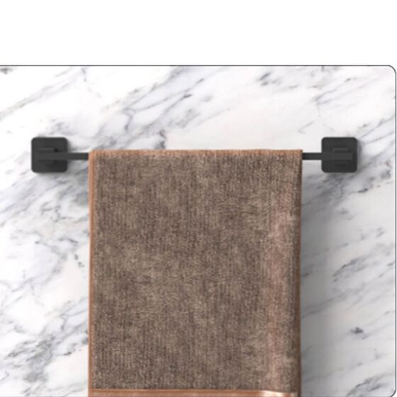 TEKNO-TEL Κρεμάστρα - Ράγα Πετσέτας Μπάνιου 47x6x5cm Αλουμινίου Επιτοίχια με Βίδες Μαύρη Matte