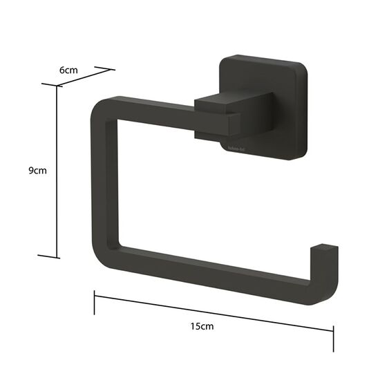 TEKNO-TEL Χαρτοθήκη WC 15x6x9cm Αλουμινίου Μαύρη Matte