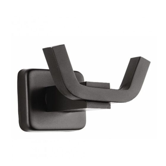 TEKNO-TEL Άγκιστρο-Κρεμάστρα 2 Θέσεων Μπάνιου 18x6x5cm Αλουμινίου Επιτοίχια με Βίδες Μαύρη Matte