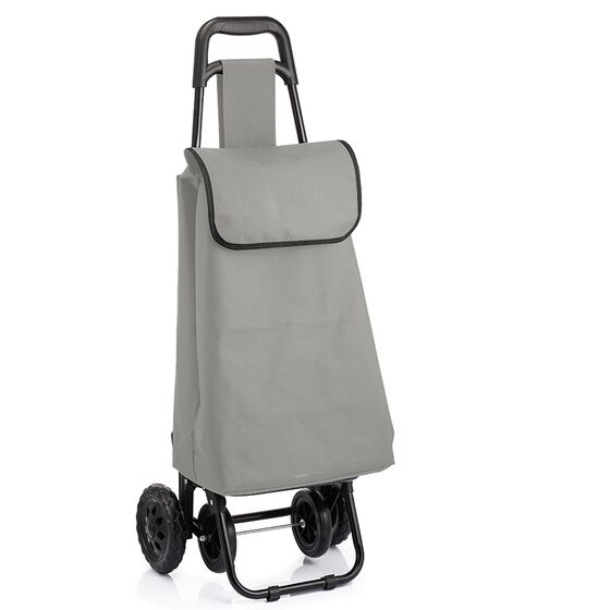 VESTA Καρότσι Λαϊκής 36lt Μεταλλικό 35x48x84cm 2+2 Ρόδες με Σάκο Πολυεστέρα 600D Αντοχής 25kg Γκρι