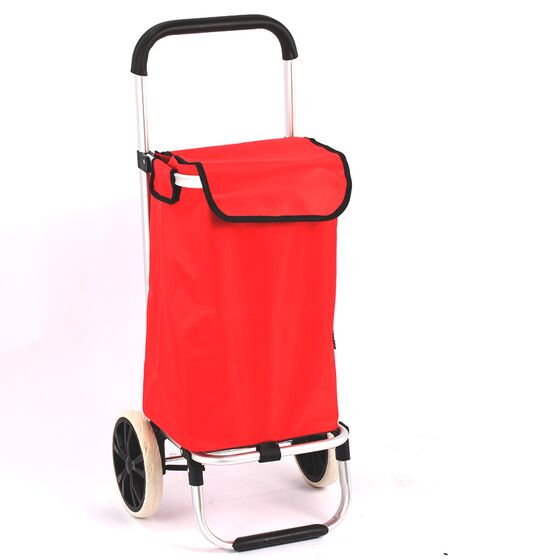 VESTA Καρότσι Λαϊκής 37lt Αλουμινίου 43x34x97cm με Σάκο Πολυεστέρα 1680D Αντοχής 30kg Διάμετρος Ρόδας Ø21cm Κόκκινο