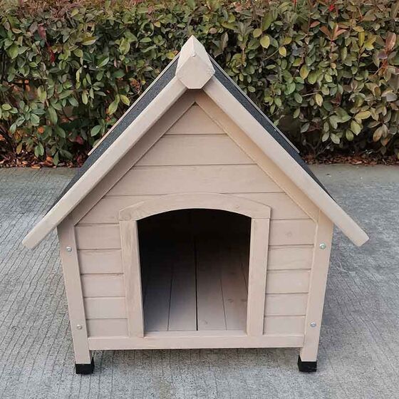 VESTA Ξύλινο Σπιτάκι Σκύλου Small 72x76x76cm 17kg Φυσικό Ξύλο Ελάτης-Ανθρακί