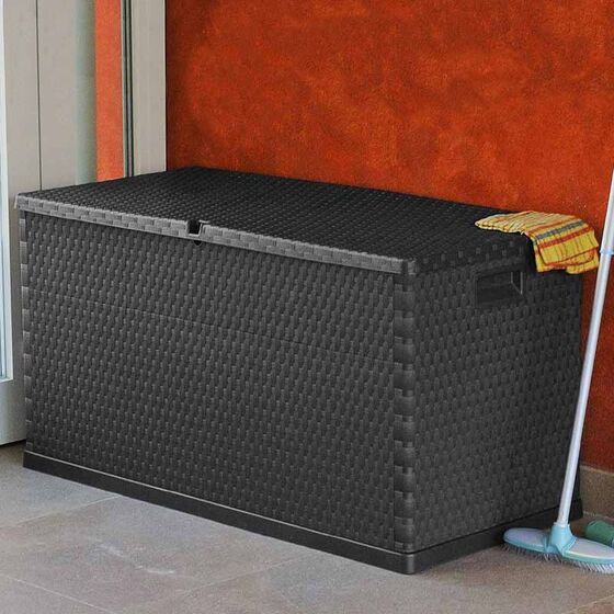 TOOMAX Ιταλίας Μπαούλο Αποθήκευσης 120x56x63cm 420lt Πλαστικό 8.5kg MULTIBOX RATTAN DARK ANTHRACITE