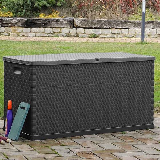 TOOMAX Ιταλίας Μπαούλο Αποθήκευσης 120x56x63cm 420lt Πλαστικό 8.5kg MULTIBOX RATTAN DARK ANTHRACITE