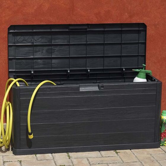 TOOMAX Ιταλίας Πλαστικό Μπαούλο 117x45x56cm 280lt 6.8kg MULTIBOX WOODY'S LINE ANTHRACITE TUV/GS