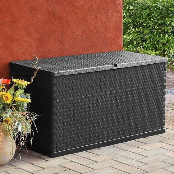 TOOMAX Ιταλίας Μπαούλο Αποθήκευσης 120x56x63cm 420lt Πλαστικό 8.5kg MULTIBOX RATTAN DARK ANTHRACITE