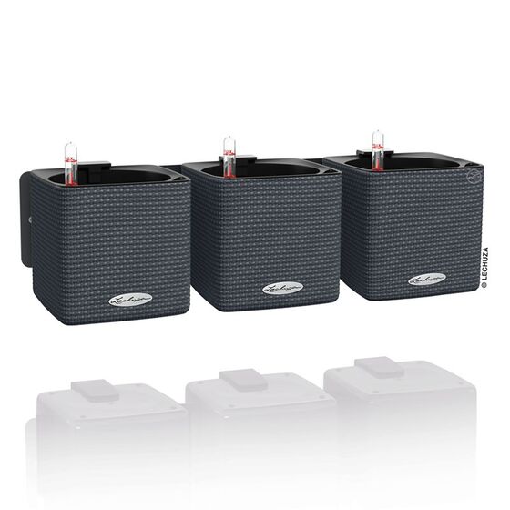 LECHUZA GREEN WALL Color Επιτοίχια Γλάστρα 48x6x14cm Αυτοποτιζόμενη 1.9kg με Εσωτερικά Δοχεία ΑΝΘΡΑΚΙ Γερμανίας