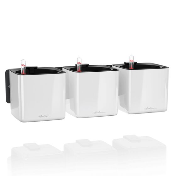 LECHUZA GREEN WALL Glossy Επιτοίχια Γλάστρα 48x6x14cm Αυτοποτιζόμενη 1.9kg με Εσωτερικά Δοχεία ΛΕΥΚΗ Γερμανίας