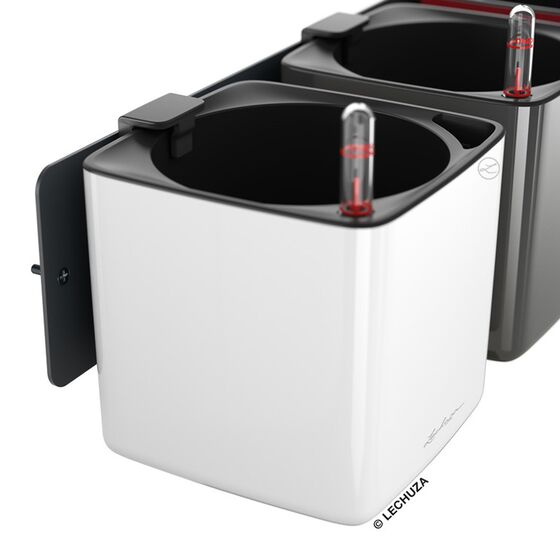 LECHUZA GREEN WALL Glossy Επιτοίχια Γλάστρα 48x6x14cm Αυτοποτιζόμενη 1.9kg με Εσωτερικά Δοχεία ΛΕΥΚΗ Γερμανίας