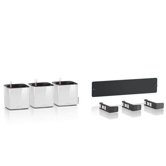 LECHUZA GREEN WALL Glossy Επιτοίχια Γλάστρα 48x6x14cm Αυτοποτιζόμενη 1.9kg με Εσωτερικά Δοχεία ΛΕΥΚΗ Γερμανίας