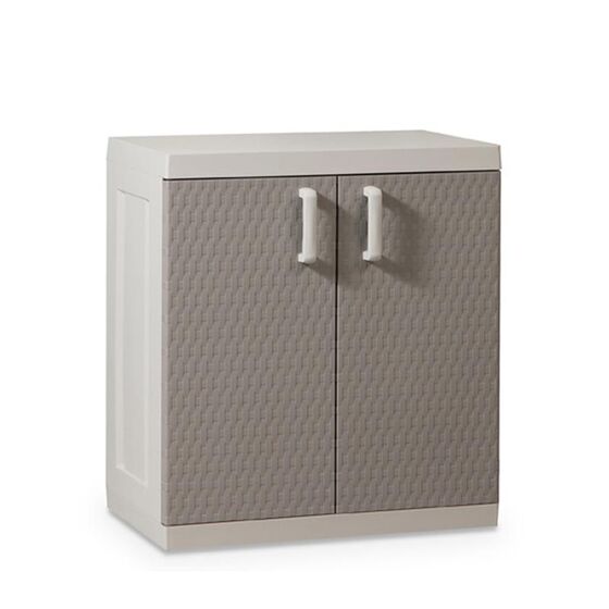 TOOMAX Ιταλίας XXL Πλαστική Ντουλάπα 89x54x96cm 16.5kg με 2 Εσωτερικά Ράφια-3 Χώρους MAX Αντοχή 120kg GREY/WARM GREY RATTAN XXL TUV/GS FASHION