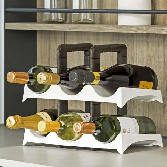 BAMA Ιταλίας Βάση-Κάβα 6 Φιαλών Πλαστική 2όροφη 33x19x27.5cm Κρεμ