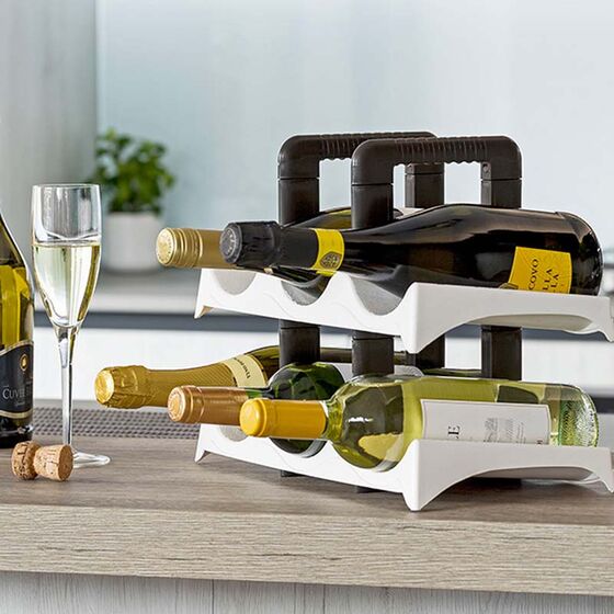 BAMA Ιταλίας Βάση-Κάβα 6 Φιαλών Πλαστική 2όροφη 33x19x27.5cm Κρεμ