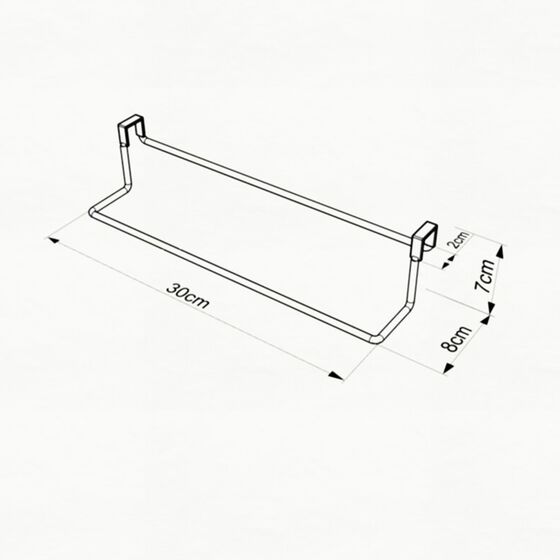 TEKNO-TEL Κρεμάστρα Πετσέτας Ντουλαπιού 30x8x7cm Επιχρωμιωμένο Ατσάλι
