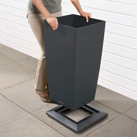 LECHUZA Βάση με Ρόδες Τετράγωνη 32x32x4.5cm για Γλάστρα CUBICO 30 Ανθρακί