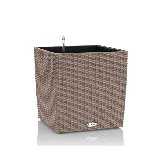 LECHUZA Cube Cottage 40 Επιδαπέδια Γλάστρα 39x39x40cm Αυτοποτιζόμενη με Δοχείο Φύτευσης Sand Brown Γερμανίας