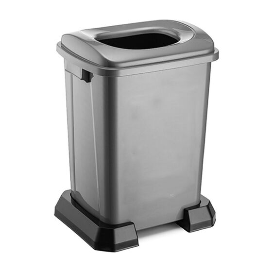 Κάδος Ανακύκλωσης 50lt με Πλαστική Βάση 42.5x35x60cm με Άνοιγμα 23.7x18.7cm στο Καπάκι Πλαστικός 2.07kg Ασημί