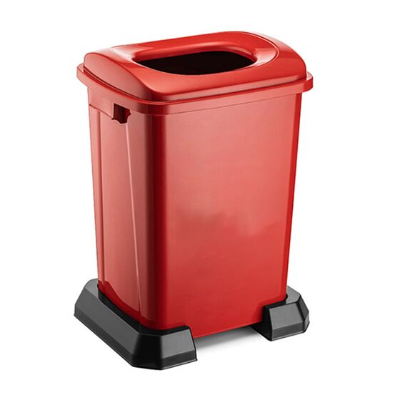 Κάδος Ανακύκλωσης 50lt με Πλαστική Βάση 42.5x35x60cm με Άνοιγμα 23.7x18.7cm στο Καπάκι Πλαστικός 2.07kg Κόκκινο