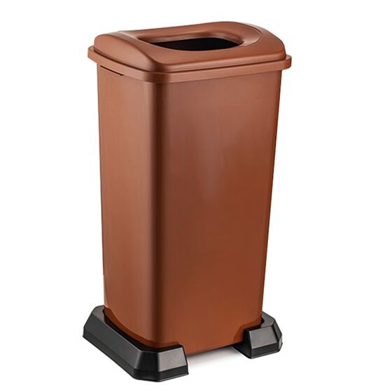 Κάδος Ανακύκλωσης 70lt με Πλαστική Βάση 43x34x71cm με Άνοιγμα 23.7x18.7cm στο Καπάκι Πλαστικός 2.64kg Καφέ