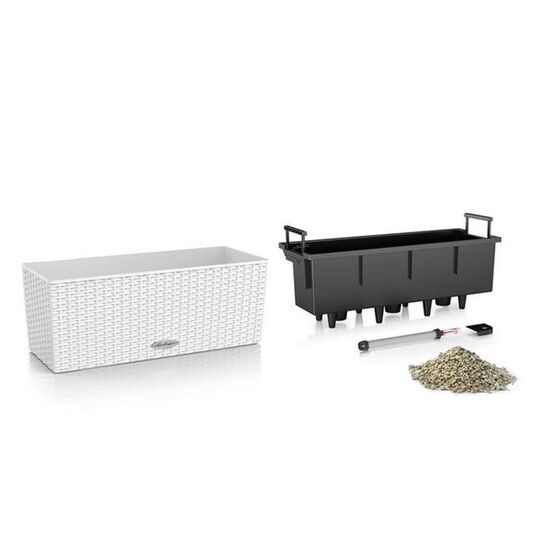 LECHUZA Balconera Cottage50 Ζαρντινιέρα 50x19x19cm Αυτοποτιζόμενη με Δοχείο Φύτευσης Μαύρο του Γραφίτη Γερμανίας RedDot Award 2010