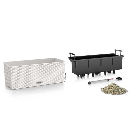 LECHUZA Balconera Cottage50 Ζαρντινιέρα 50x19x19cm Αυτοποτιζόμενη με Δοχείο Φύτευσης Light Grey Γερμανίας RedDot Award 2010