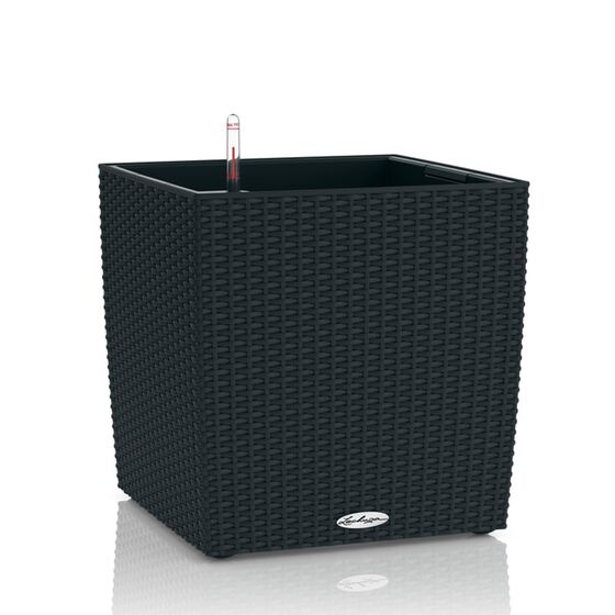 LECHUZA Cube Cottage 50 Επιδαπέδια Γλάστρα 49x49x49.5cm Αυτοποτιζόμενη με Δοχείο Φύτευσης Μαύρο του Γραφίτη Γερμανίας