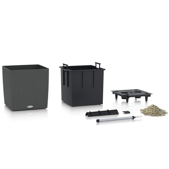 LECHUZA Cube Cottage 40 Επιδαπέδια Γλάστρα 39x39x40cm Αυτοποτιζόμενη με Δοχείο Φύτευσης Sand Brown Γερμανίας