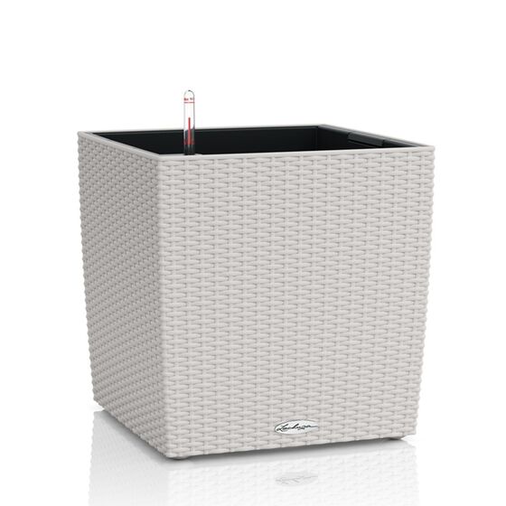 LECHUZA Cube Cottage 50 Επιδαπέδια Γλάστρα 49x49x49.5cm Αυτοποτιζόμενη με Δοχείο Φύτευσης Light Grey Γερμανίας