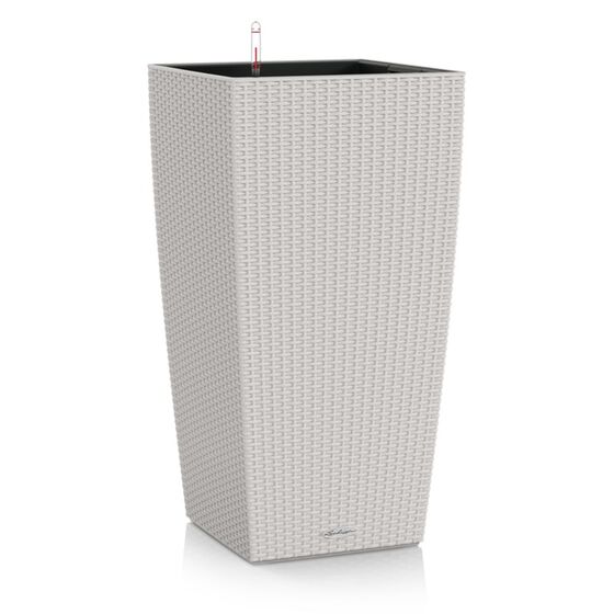 LECHUZA Cubico Cottage 40 Επιδαπέδια Γλάστρα 39.5x39.5x75.5cm Αυτοποτιζόμενη με Δοχείο Φύτευσης Light Grey Γερμανίας