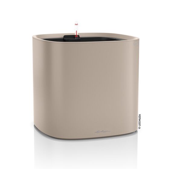 LECHUZA PILA Color Planter Γλάστρα 35.5x35.5x32.5cm ΑΥΤΟΠΟΤΙΖΟΜΕΝΗ με Δοχείο Φύτευσης Sand Brown Γερμανίας/German Design Award 2021