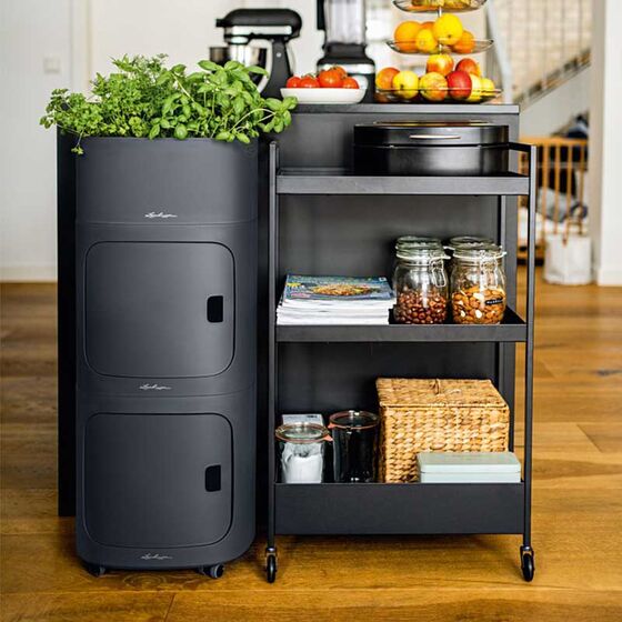 LECHUZA PILA Color Storage Μονάδα Αποθήκευσης 35x35x33cm για Γλάστρες PILA Stick και PILA Planter Light Grey Γερμανίας/German Design Award 2021