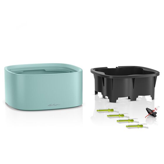 LECHUZA PILA Color Stick Γλάστρα 35.5x35.5x16.6cm ΑΥΤΟΠΟΤΙΖΟΜΕΝΗ με Δοχείο Φύτευσης για 4 Γλαστράκια Light Grey Γερμανίας/German Design Award 2021