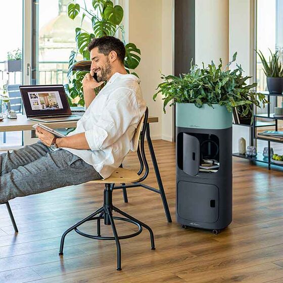 LECHUZA PILA Color Storage Μονάδα Αποθήκευσης 35x35x33cm για Γλάστρες PILA Stick και PILA Planter Sand Brown Γερμανίας/German Design Award 2021