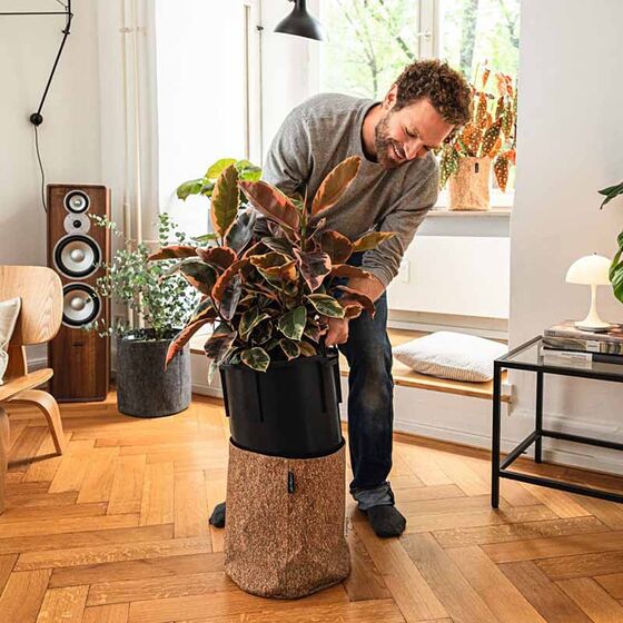 LECHUZA TRENDCOVER Cork 32 Γλάστρα με Φυσική Όψη Φελλού Ø32x33cm Αυτοποτιζόμενη με Δοχείο Φύτευσης Light Natural Γερμανίας